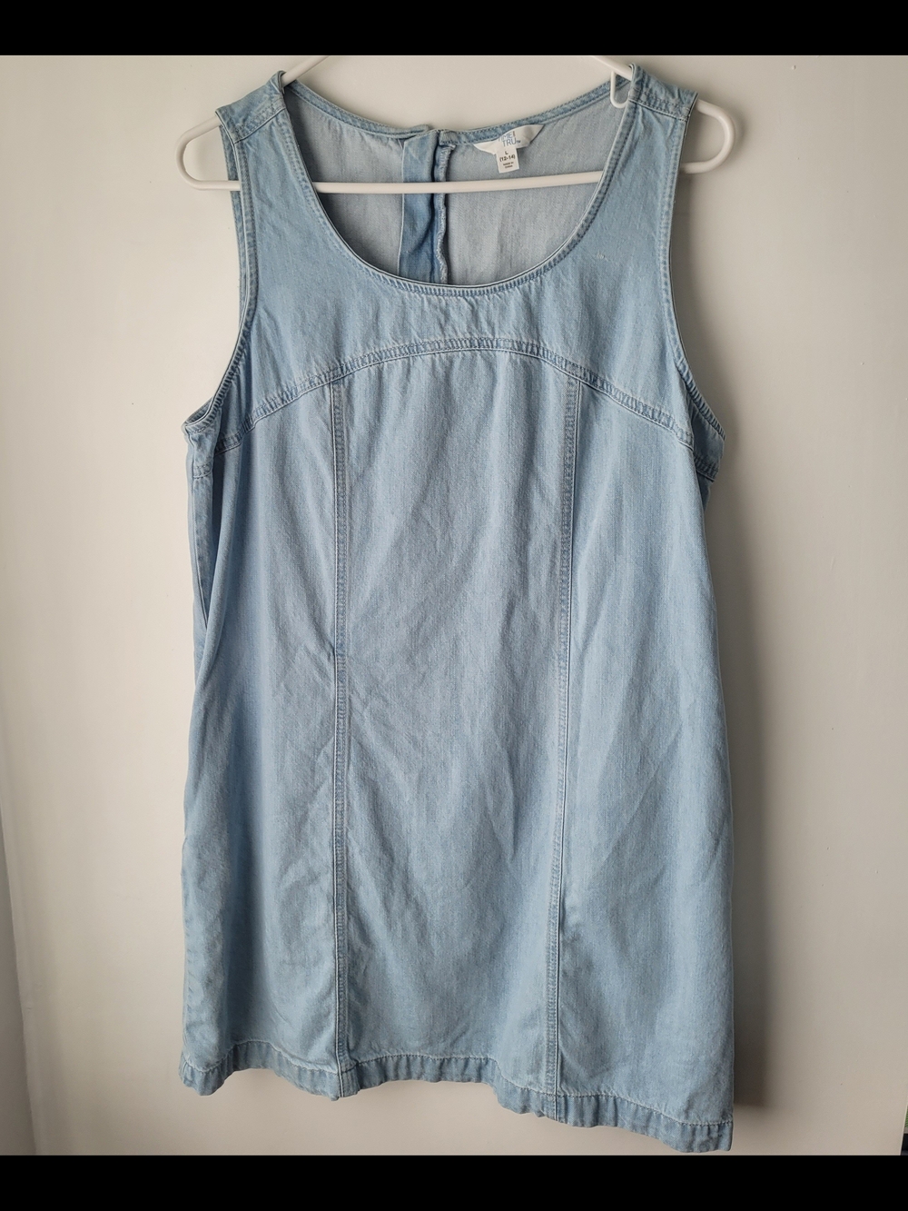 Time and Tru Women Light Blue Denim Mini Dress Size L